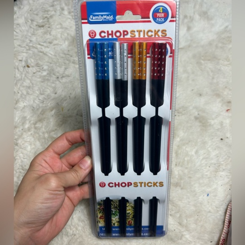 FamilyMaid 14158 24 cm‎ Chopsticks, Assorted Color - 4 Pairs